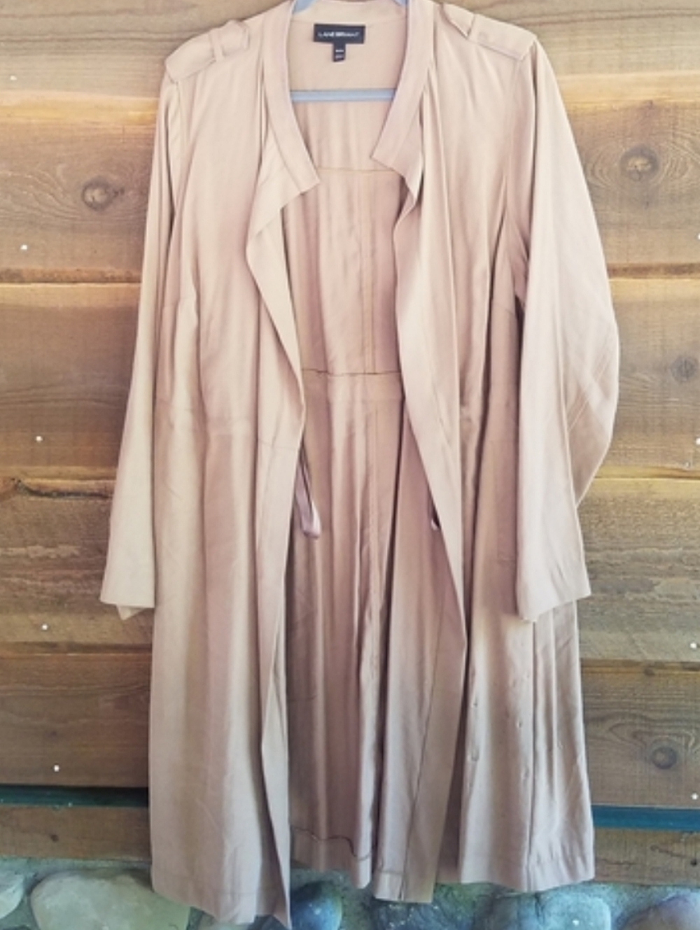 Lane Bryant Tan Trench Coat Tie Waist (Imperfection) | Transitional Trench Coat